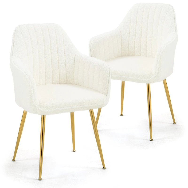 Upholstered Velvet Dining Chair with Armrests
