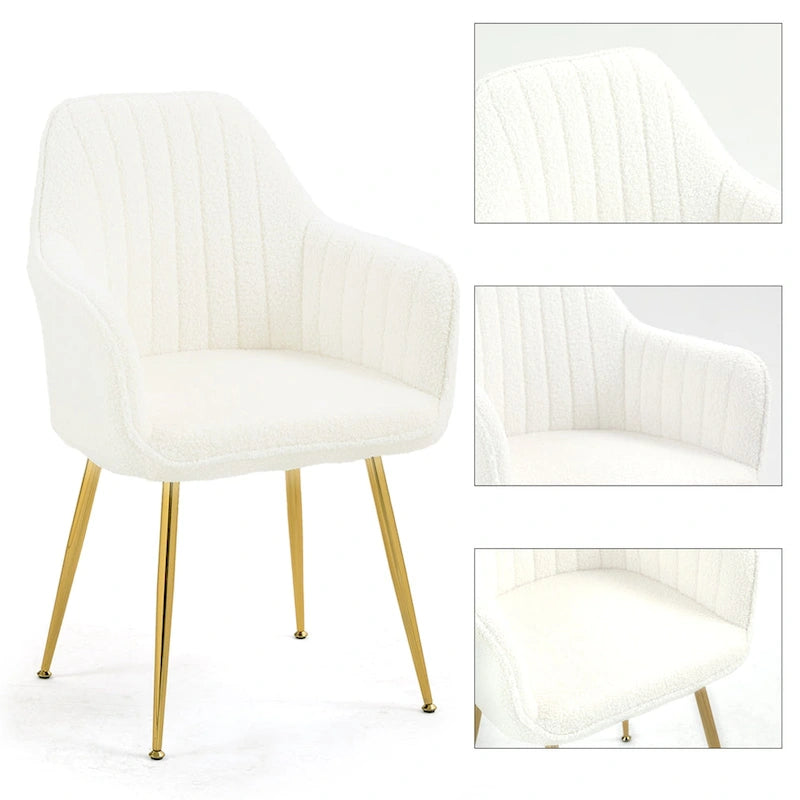 Upholstered Velvet Dining Chair with Armrests