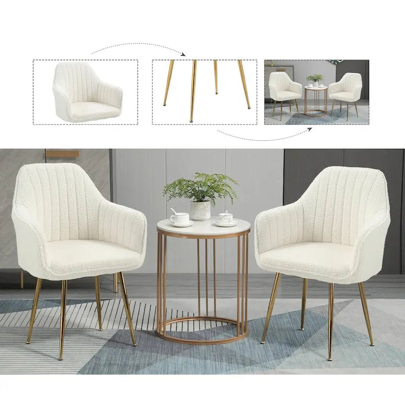 Upholstered Velvet Dining Chair with Armrests