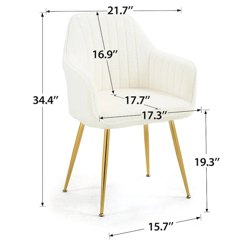 Upholstered Velvet Dining Chair with Armrests