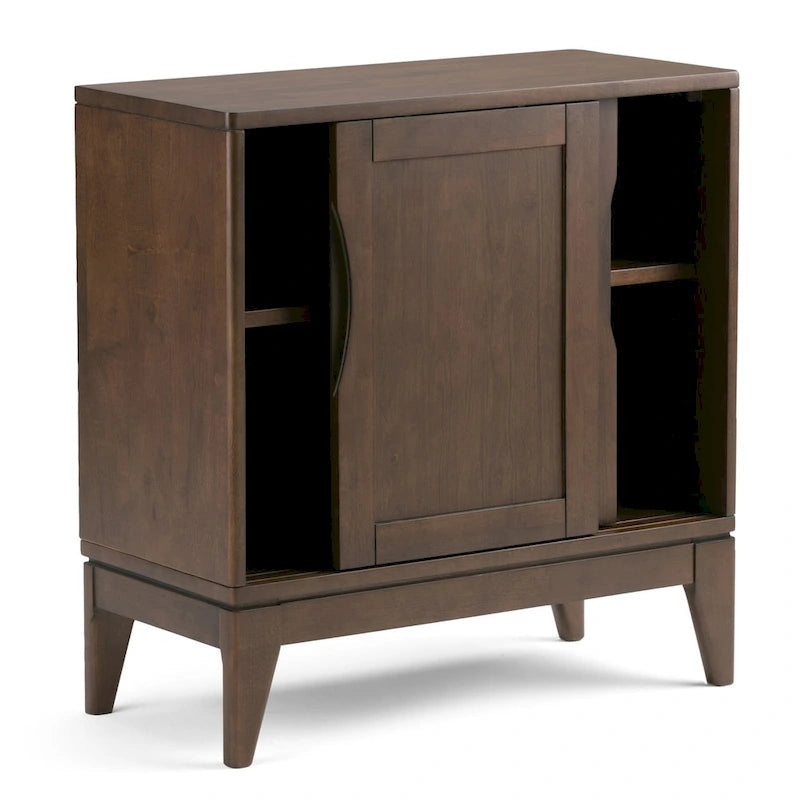 Solid Hardwood 30 inch Wide Mid Century Modern Low Storage Cabinet - 30W x 14D x 31H