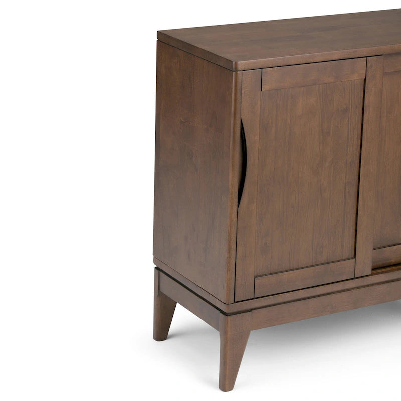 Niedriger Stauraumschrank aus Massivholz im modernen Mid-Century-Stil, 30 Zoll breit - 30W x 14D x 31H