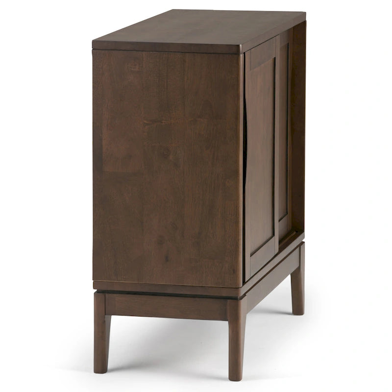 Niedriger Stauraumschrank aus Massivholz im modernen Mid-Century-Stil, 30 Zoll breit - 30W x 14D x 31H
