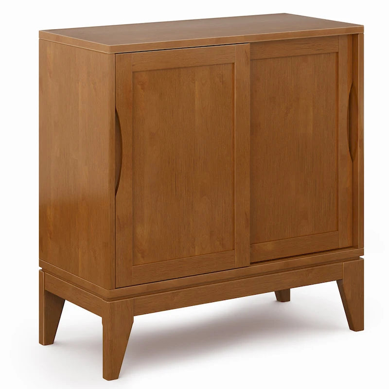 Niedriger Stauraumschrank aus Massivholz im modernen Mid-Century-Stil, 30 Zoll breit - 30W x 14D x 31H