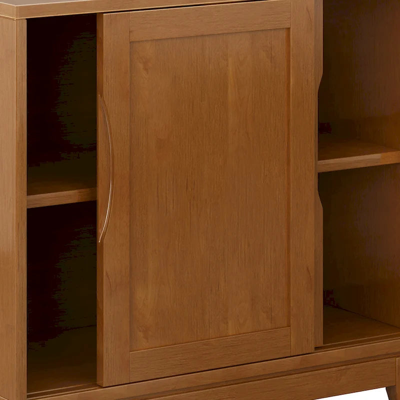 Niedriger Stauraumschrank aus Massivholz im modernen Mid-Century-Stil, 30 Zoll breit - 30W x 14D x 31H