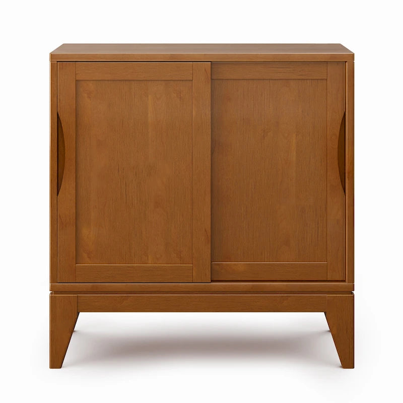 Niedriger Stauraumschrank aus Massivholz im modernen Mid-Century-Stil, 30 Zoll breit - 30W x 14D x 31H