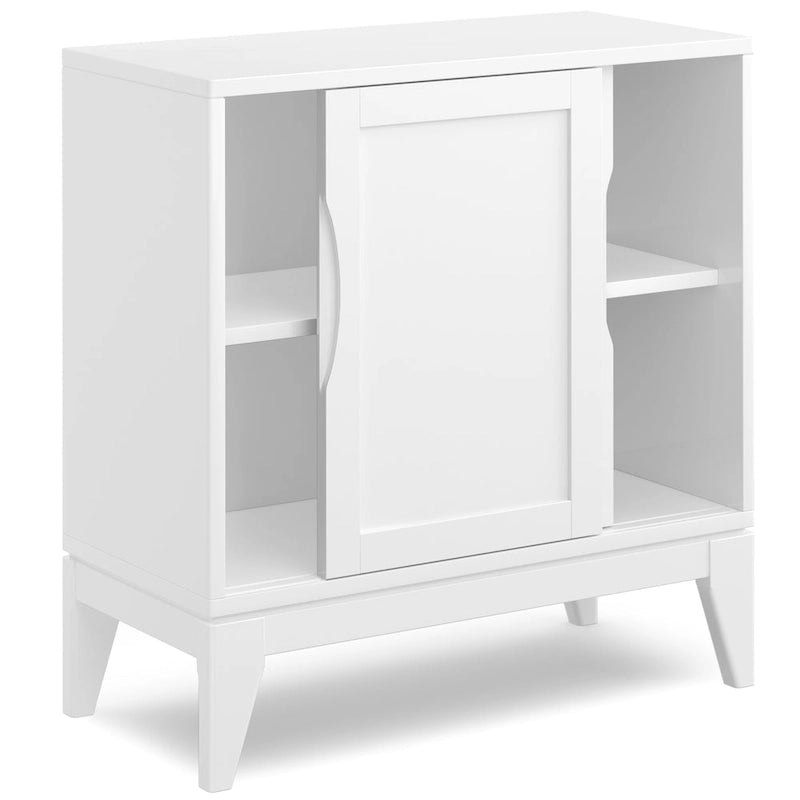 Niedriger Stauraumschrank aus Massivholz im modernen Mid-Century-Stil, 30 Zoll breit - 30W x 14D x 31H