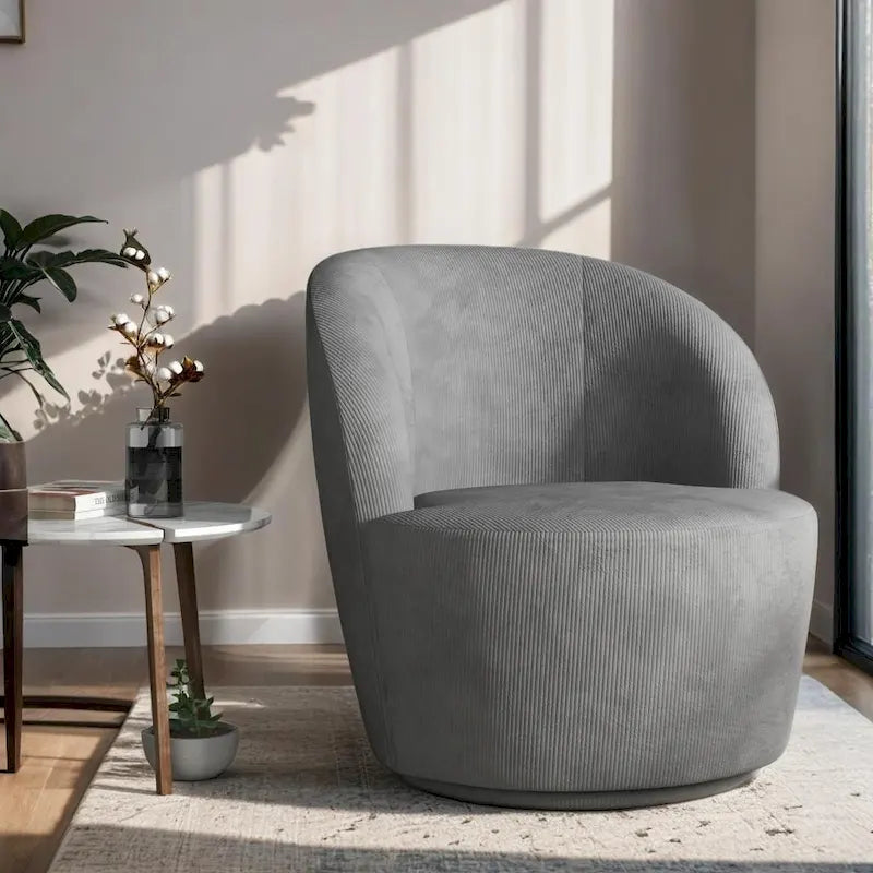 Swivel Barrel Round Comfy Accent Chair
