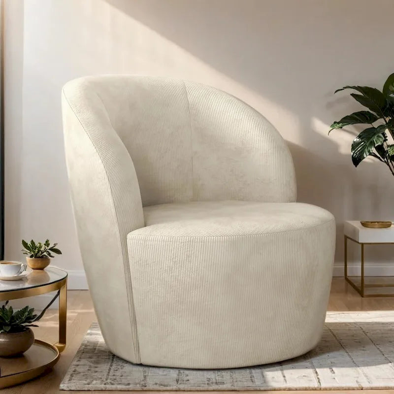 Swivel Barrel Round Comfy Accent Chair