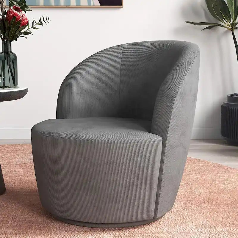 Swivel Barrel Round Comfy Accent Chair