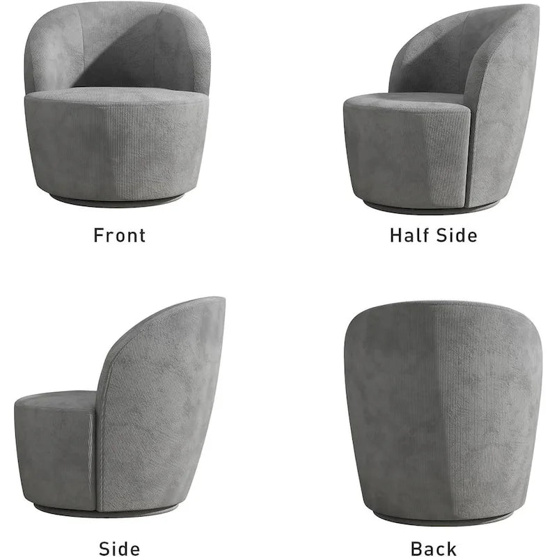 Swivel Barrel Round Comfy Accent Chair