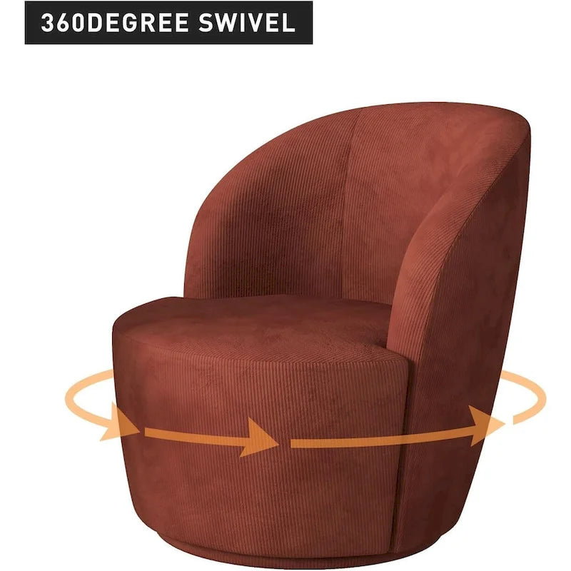 Swivel Barrel Round Comfy Accent Chair
