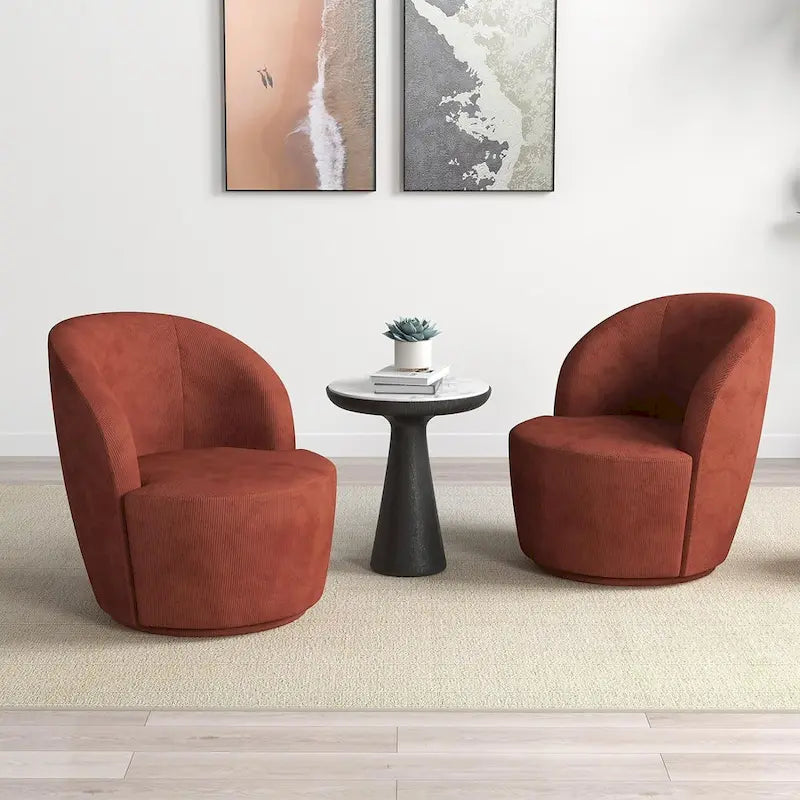 Swivel Barrel Round Comfy Accent Chair