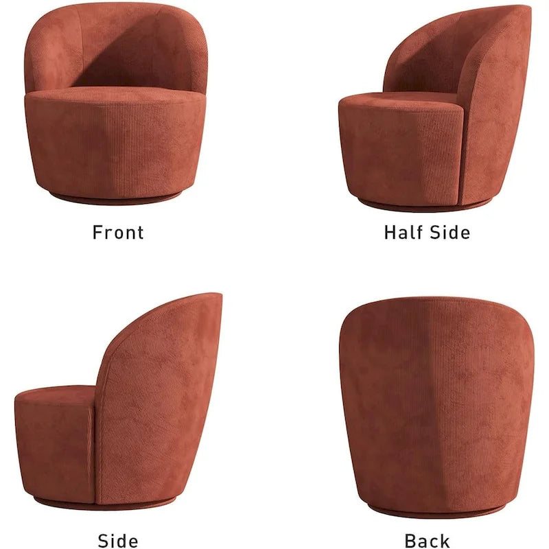 Swivel Barrel Round Comfy Accent Chair