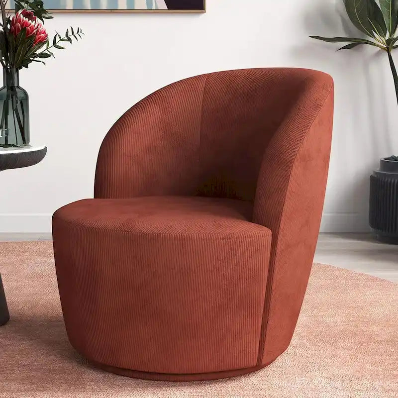 Swivel Barrel Round Comfy Accent Chair