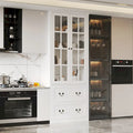 Combo Buffet Bookcase Storage Cabinet with Glass Doors