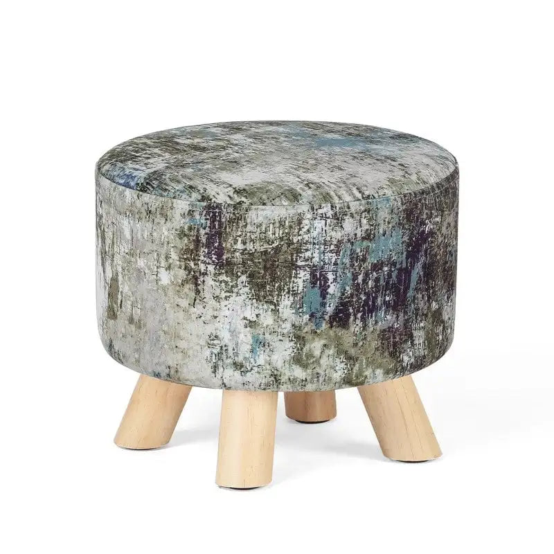 Moderner runder, gepolsterter Ottoman-Fußhocker