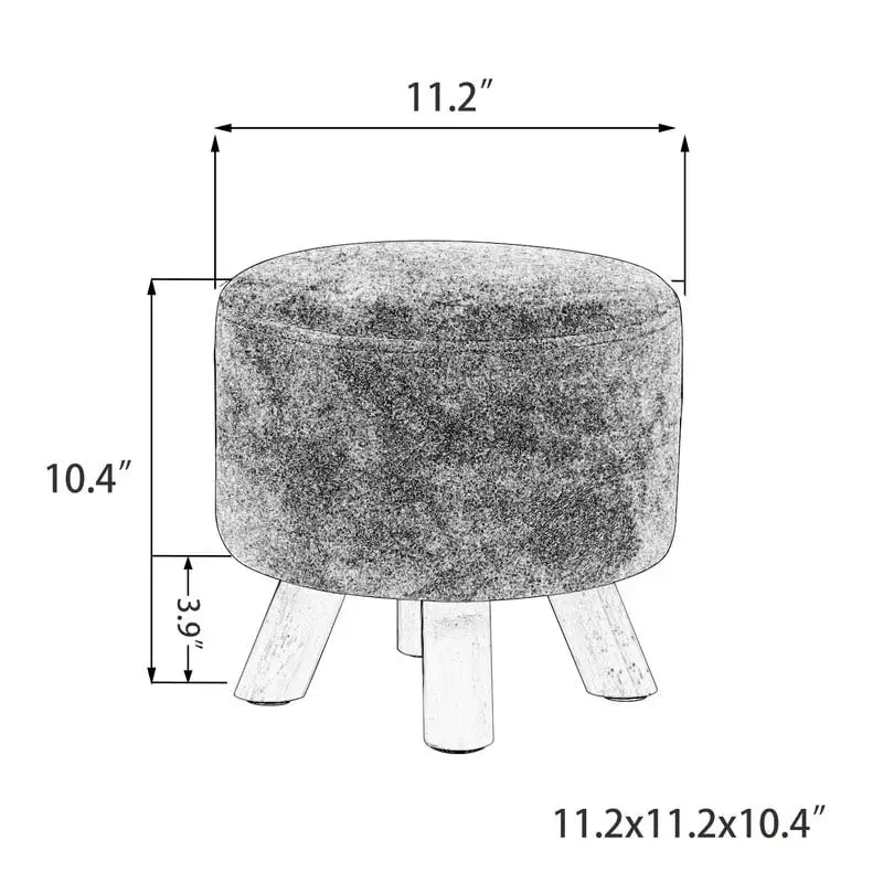 Modern Round Padded Upholstered Ottoman Footrest Stool
