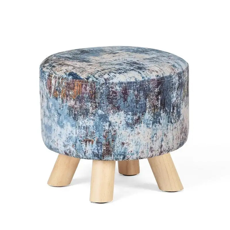 Moderner runder, gepolsterter Ottoman-Fußhocker