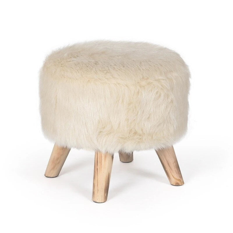 Moderner runder, gepolsterter Ottoman-Fußhocker