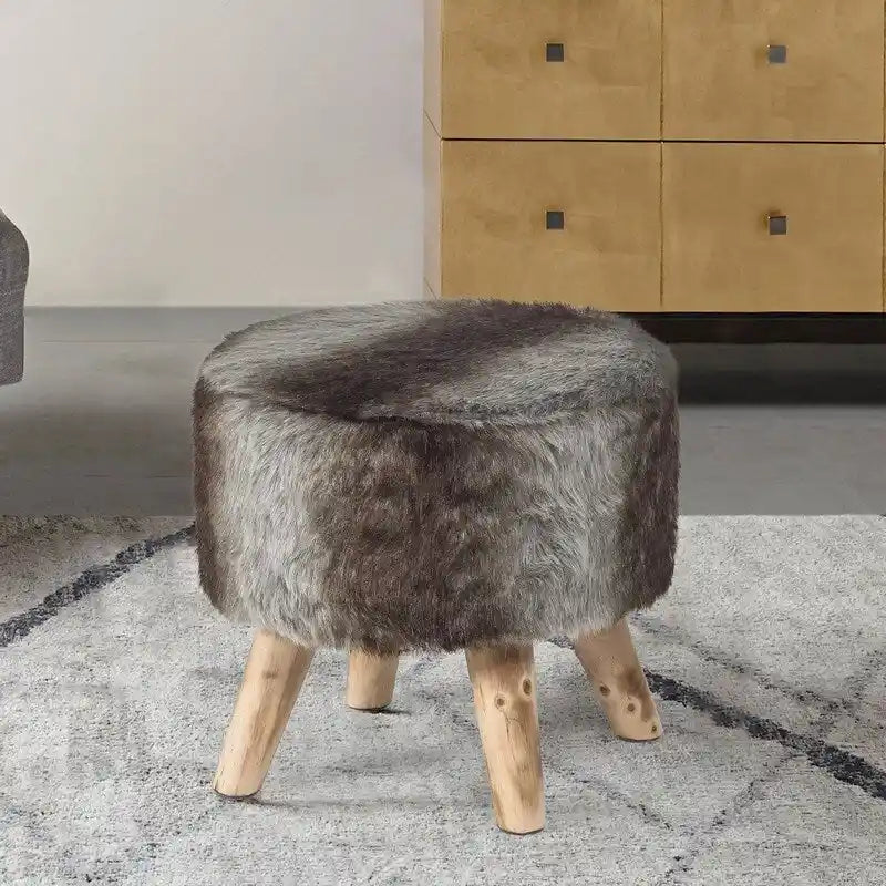 Moderner runder, gepolsterter Ottoman-Fußhocker