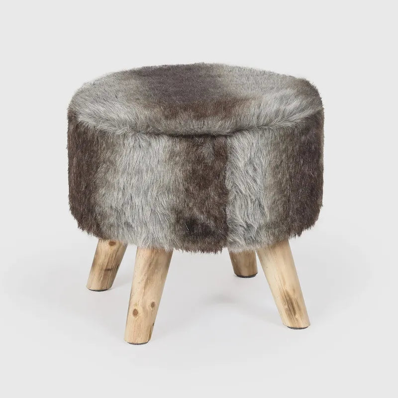 Moderner runder, gepolsterter Ottoman-Fußhocker