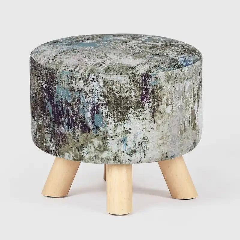 Moderner runder, gepolsterter Ottoman-Fußhocker
