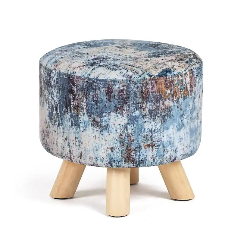 Moderner runder, gepolsterter Ottoman-Fußhocker