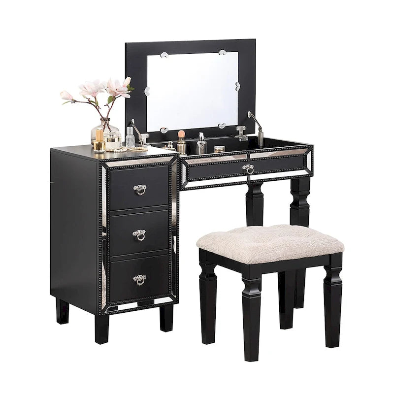 Schminktisch aus Stoff und Holz