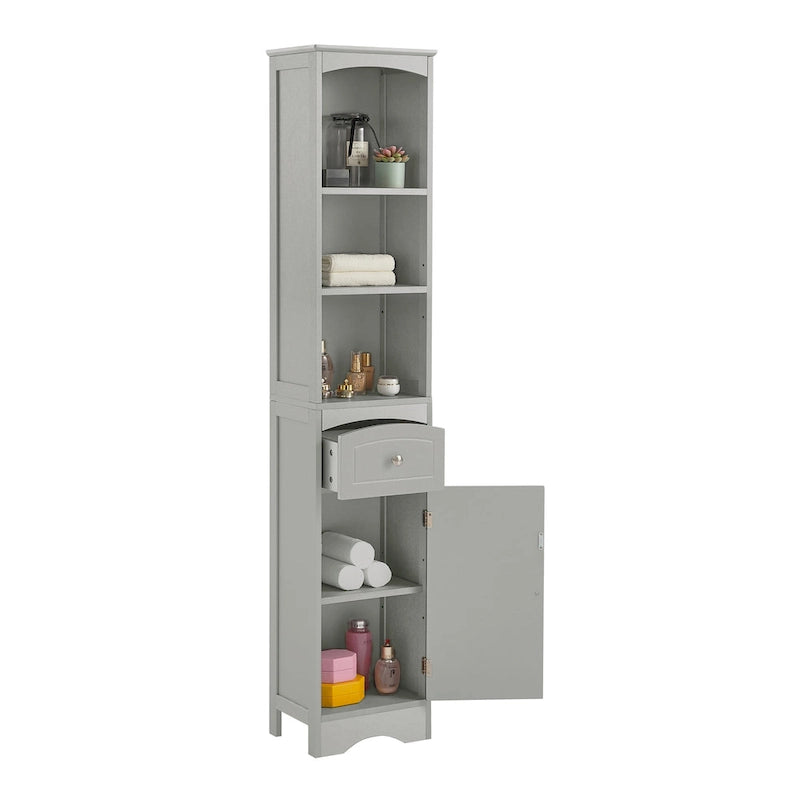 66" H Tall Bathroom Storage Cabinet with Drawer & Adjustable Shelves