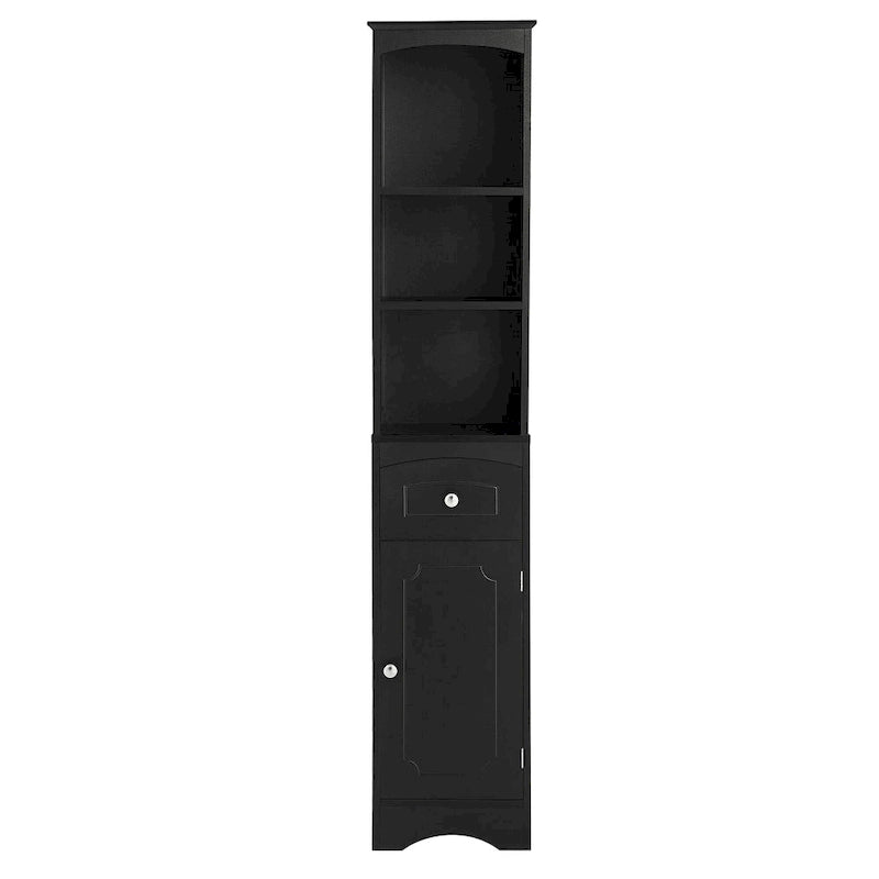 66" H Tall Bathroom Storage Cabinet with Drawer & Adjustable Shelves