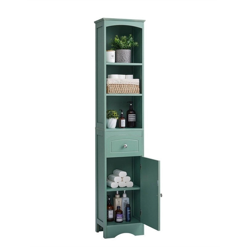 66" H Tall Bathroom Storage Cabinet with Drawer & Adjustable Shelves