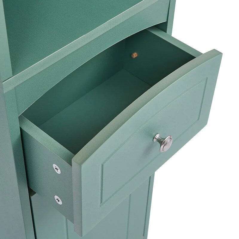 66" H Tall Bathroom Storage Cabinet with Drawer & Adjustable Shelves