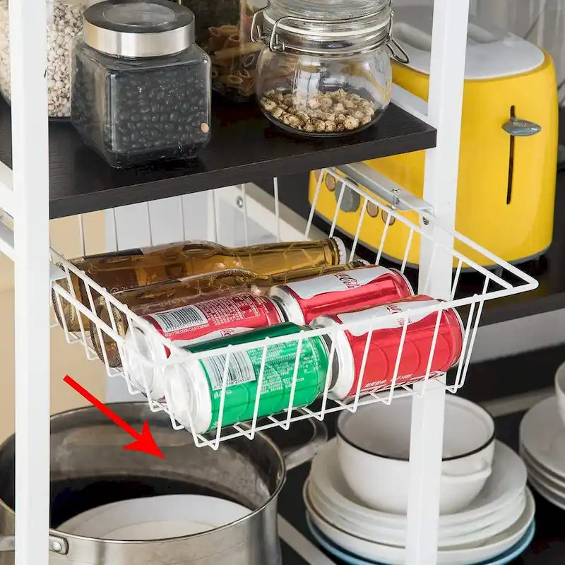 4-Tier Microwave Stand with Hooks