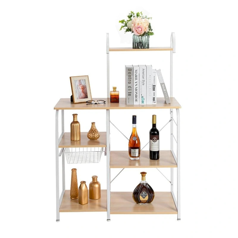 4-Tier Microwave Stand with Hooks
