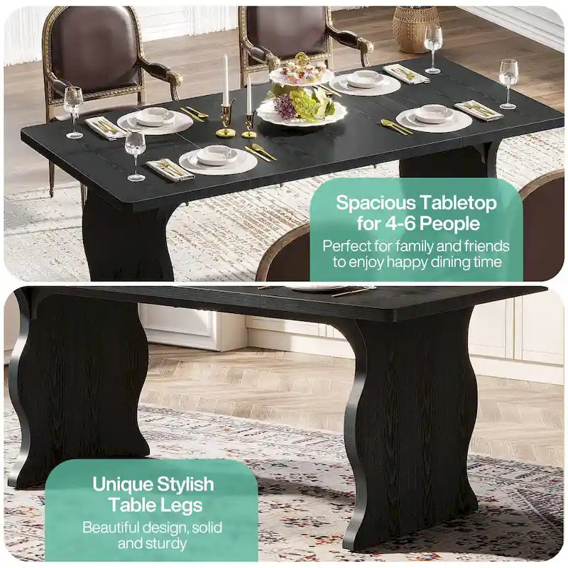 63-Inch Rectangular Dining Table for 4-6