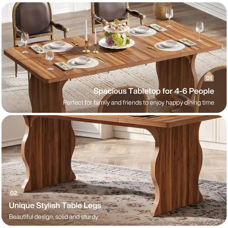 63-Inch Rectangular Dining Table for 4-6