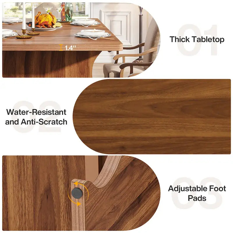 63-Inch Rectangular Dining Table for 4-6