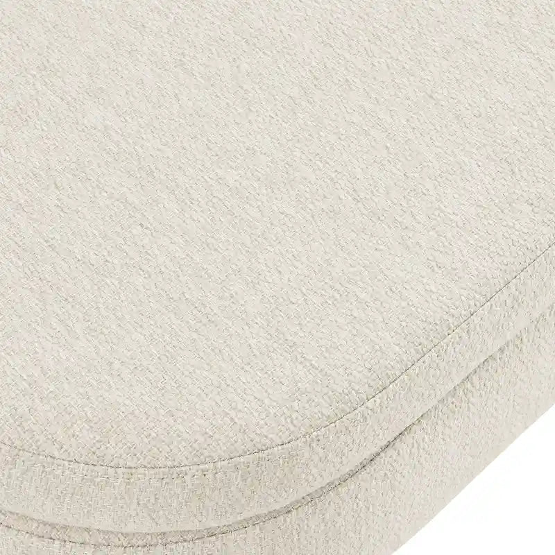 Oval Storage Bench with Rubberwood Legs - 43.5"L x 16"W x 16"H