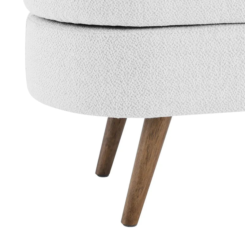 Oval Storage Bench with Rubberwood Legs - 43.5"L x 16"W x 16"H