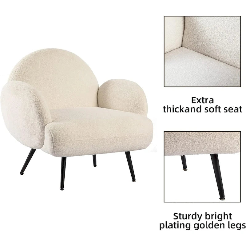 Modern Accent Chair Upholstered Armchair for Living Room, Bedroom