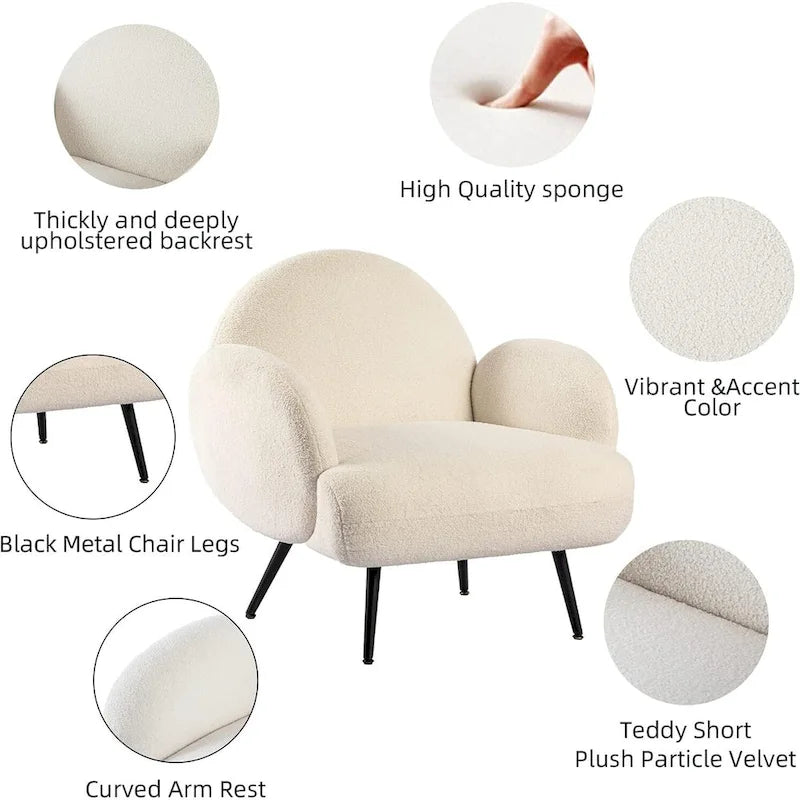Modern Accent Chair Upholstered Armchair for Living Room, Bedroom
