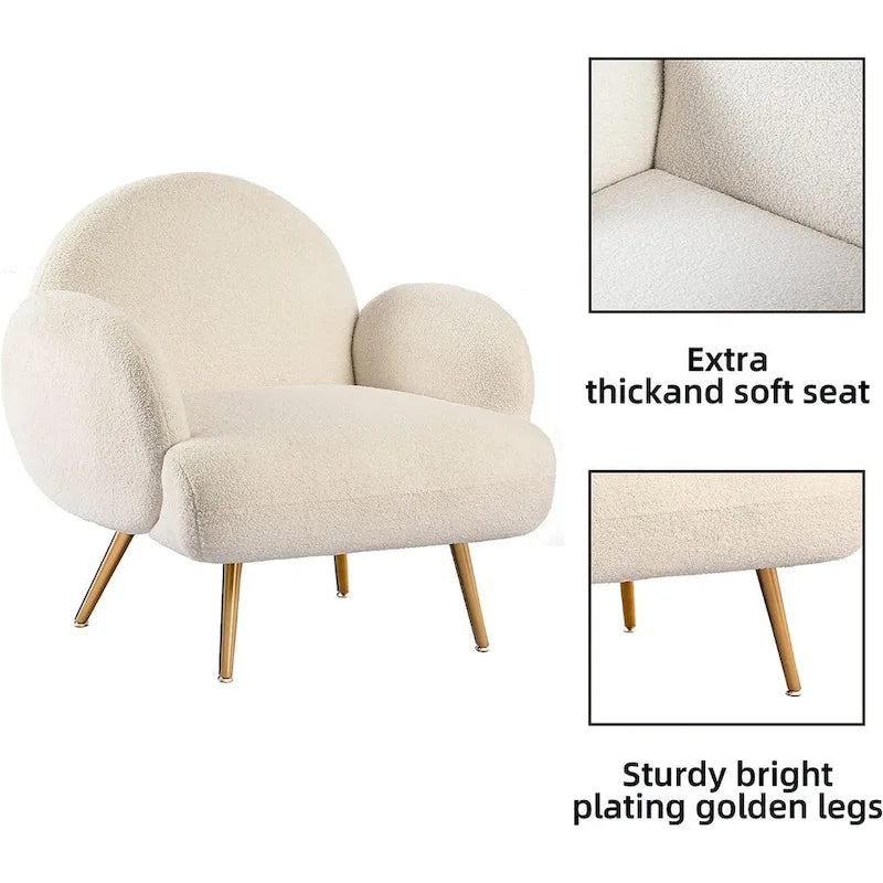 Modern Accent Chair Upholstered Armchair for Living Room, Bedroom