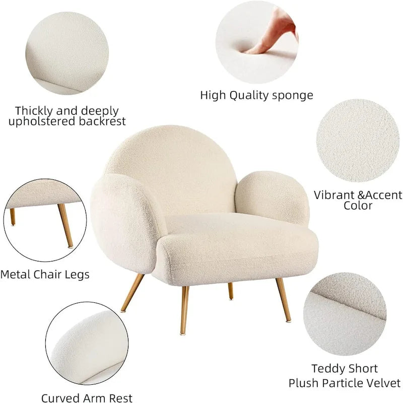 Modern Accent Chair Upholstered Armchair for Living Room, Bedroom