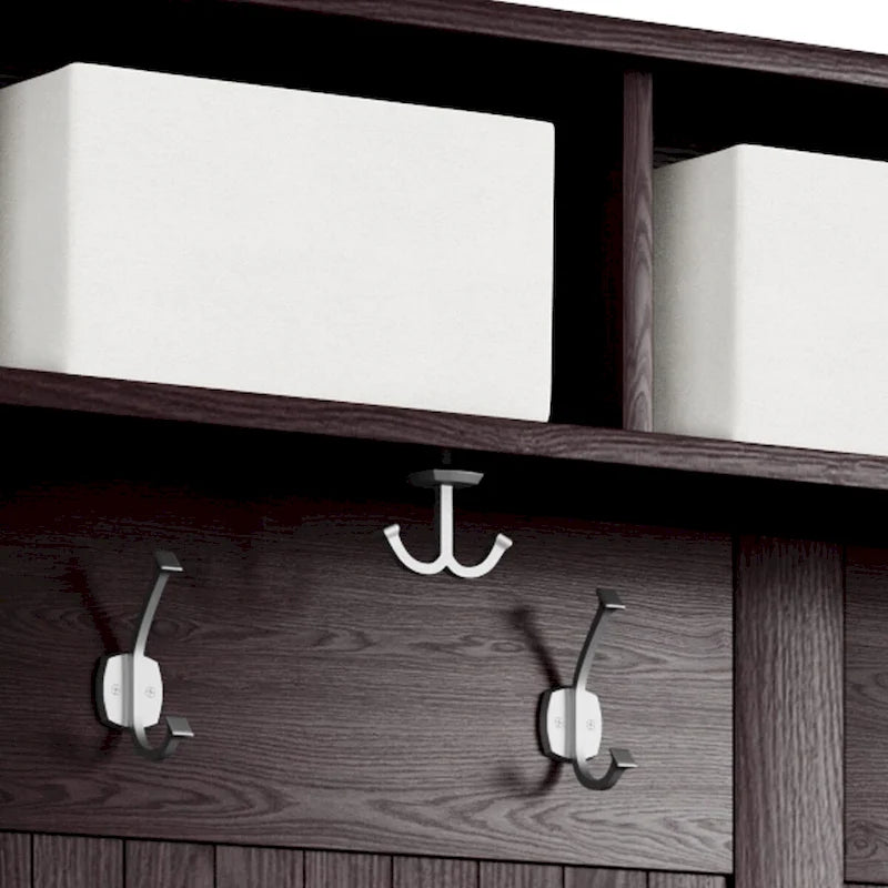 Solid Wood Hall Tree with Shoe and 1 Bin Storage