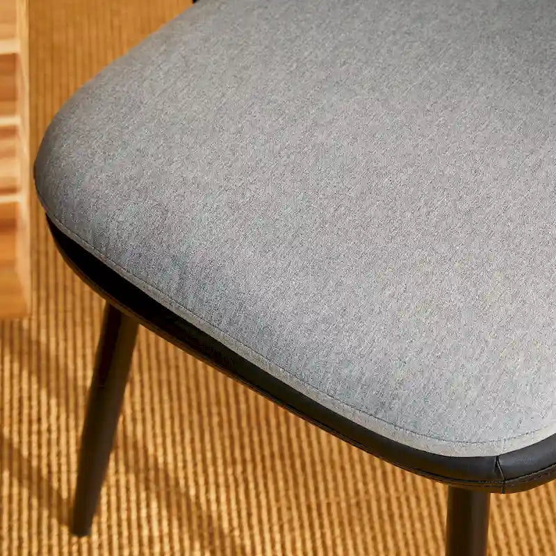 Moderner Esszimmerstuhl aus PU-Leder und Mischgewebe mit Metallbeinen
