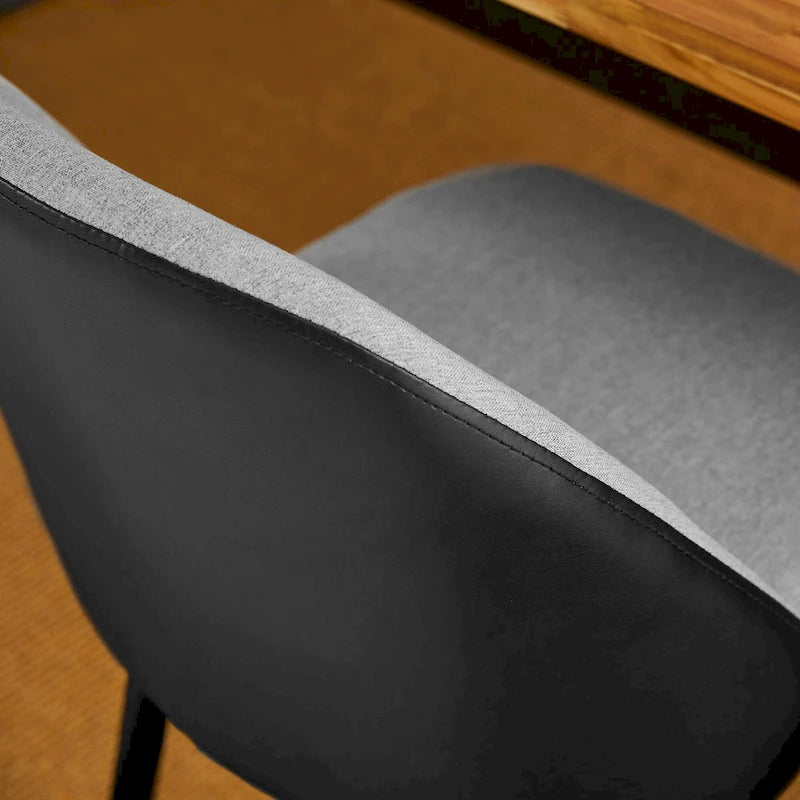 Moderner Esszimmerstuhl aus PU-Leder und Mischgewebe mit Metallbeinen