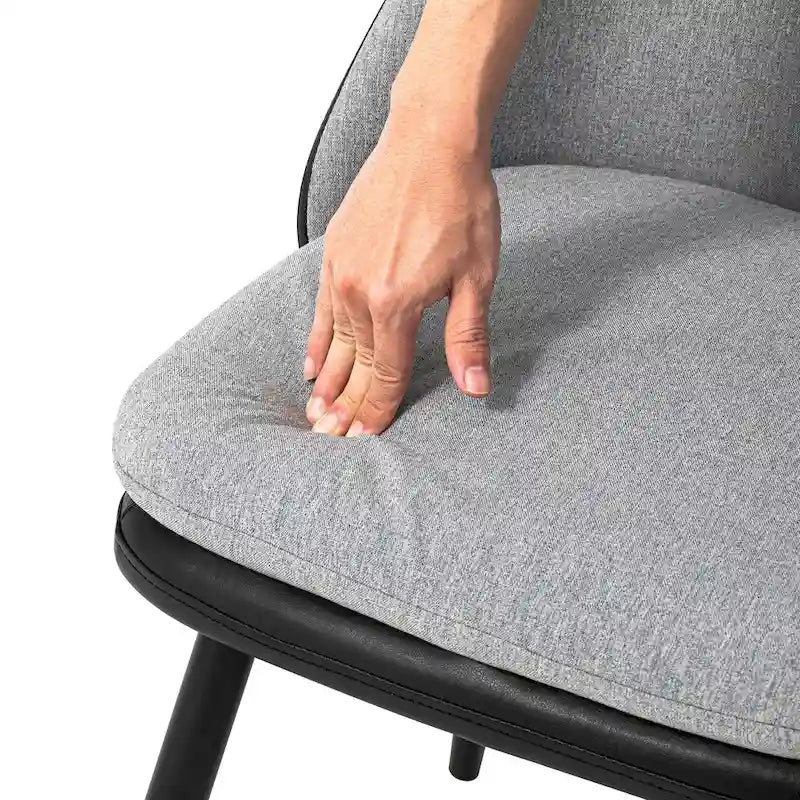 Moderner Esszimmerstuhl aus PU-Leder und Mischgewebe mit Metallbeinen