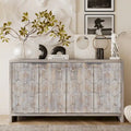 Sideboard mit 4 Türen und Stauraum, 60-in, antikschwarz