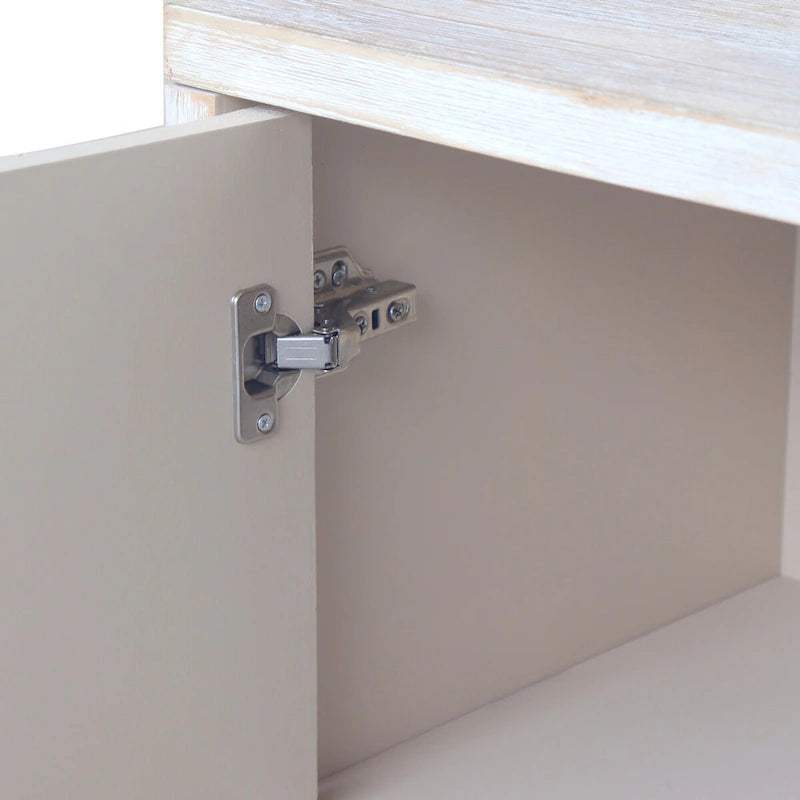Sideboard mit 4 Türen und Stauraum, 60-in, antikschwarz